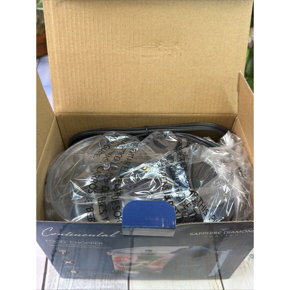 Continental Food Chopper Sapphire Diamond Blue 100W Stainless Steel Blades - Picture 6 of 6